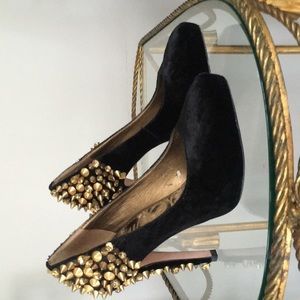 Black velvet sam Edelman high heeled pumps